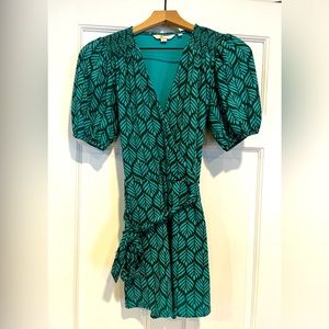 Boden Ruby Jersey Romper in Palm Leaf/Palm Tile.